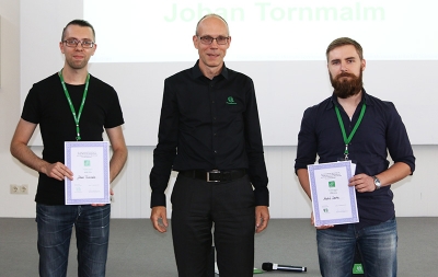 The winners of the Student Awards: André Dathe (right) and Johan Tornmalm (left).